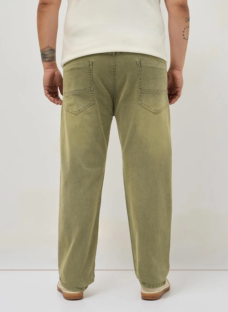 Urbano Fashion  Urbano Plus Men's Ice Grey Regular Fit Heavy Washed Denim Jeans Stretchable for Men | Best Price UAE